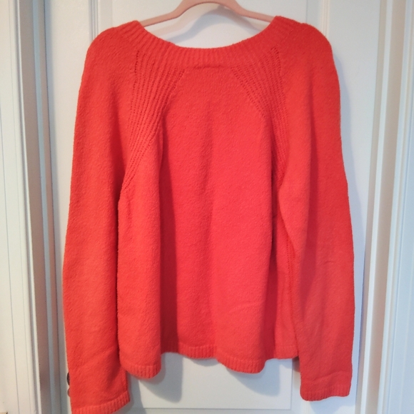 EILEEN FISHER ORGANIC COTTON SWEATER LARGE SALMON COLOR DESIGNER PREPPY - Picture 6 of 7